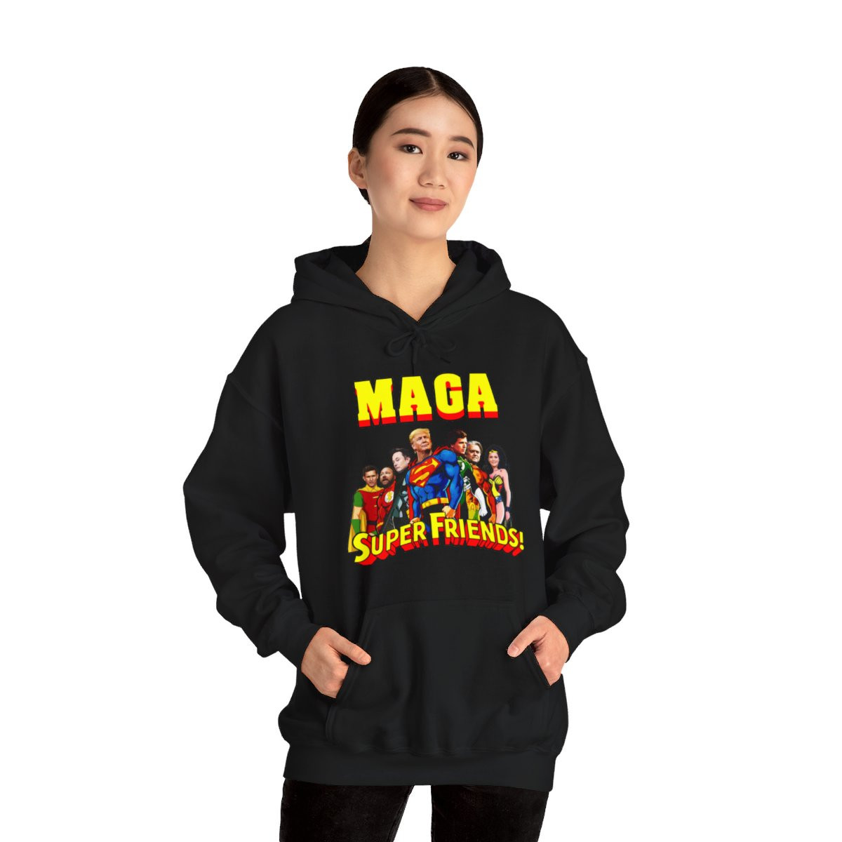 Trump  2024 MAGA Super Friends!  Unisex Heavy Blend™ Hooded Sweatshirt
