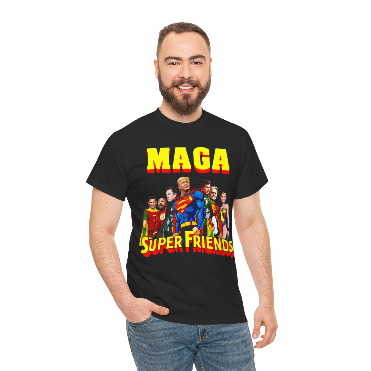 Trump  2024 MAGA Super Friends!  Unisex Heavy Cotton Tee