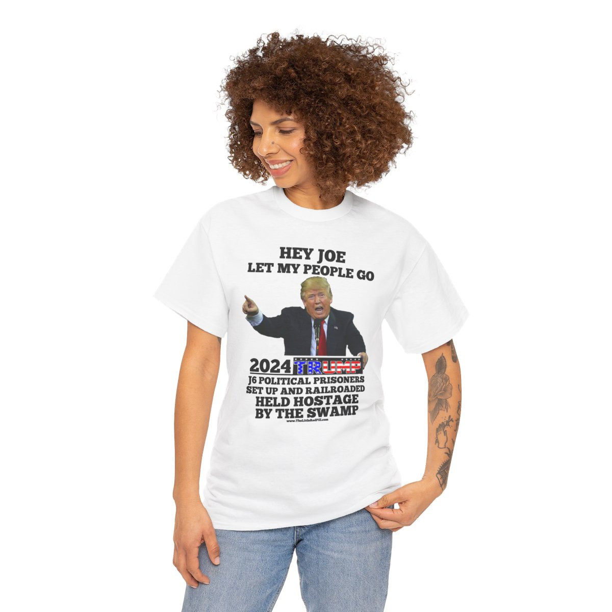 Trump 2024 Let My People Go  wht unisex Short Sleeve Tee