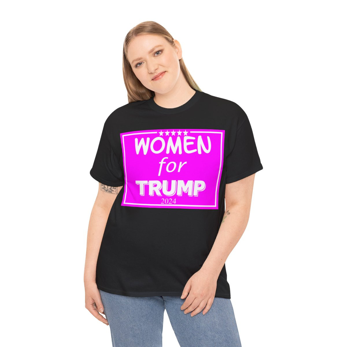Women For Trump Pink Flag Unisex Heavy Cotton Tee