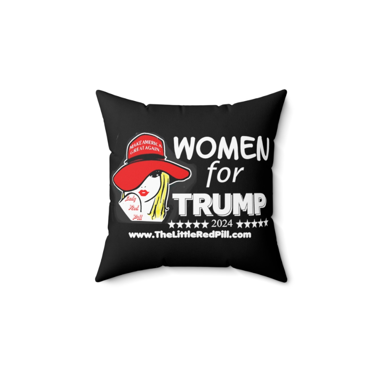 Women For Trump LRP Black Spun Polyester Square Pillow