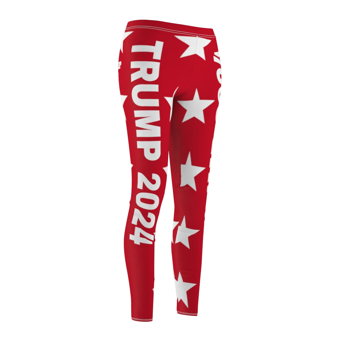TRUMP 2024 Red w Stars Women's Cut & Sew Casual Leggings (AOP)