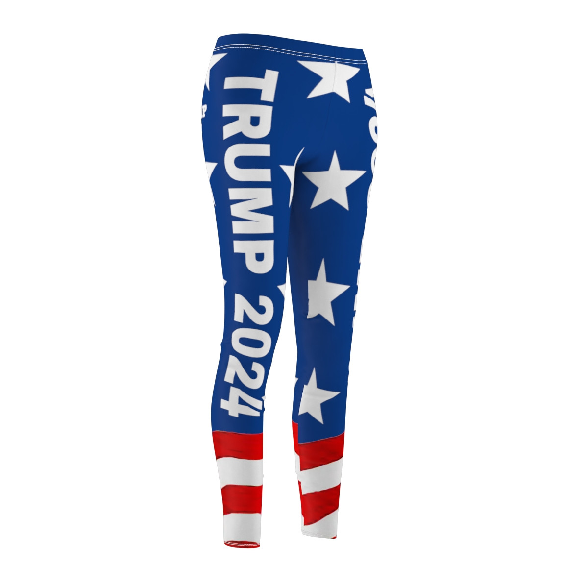 TRUMP 2024 Blue w Stars & Stripes Women's Cut & Sew Casual Leggings (AOP)
