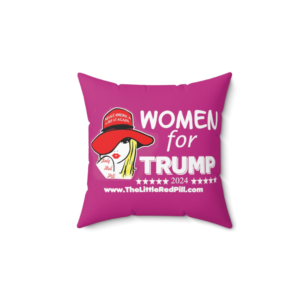 Women For Trump LRP Dark Pink Spun Polyester Square Pillow 