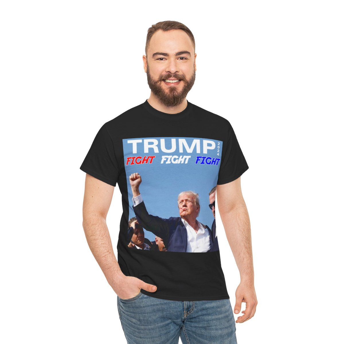 TRUMP 2024 Assassination Attempt Fist in the air Fight unisex Short Sleeve Tee