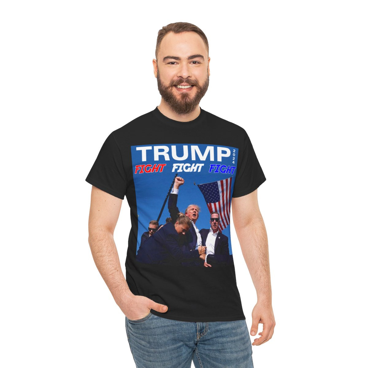 TRUMP 2024 Assassination Attempt Fight Fight Fight unisex Short Sleeve Tee