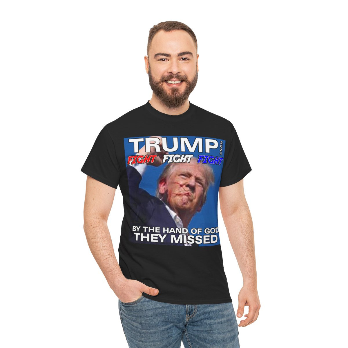 TRUMP 2024 Assassination Attempt Missed Fight fight fight  unisex Short Sleeve Tee