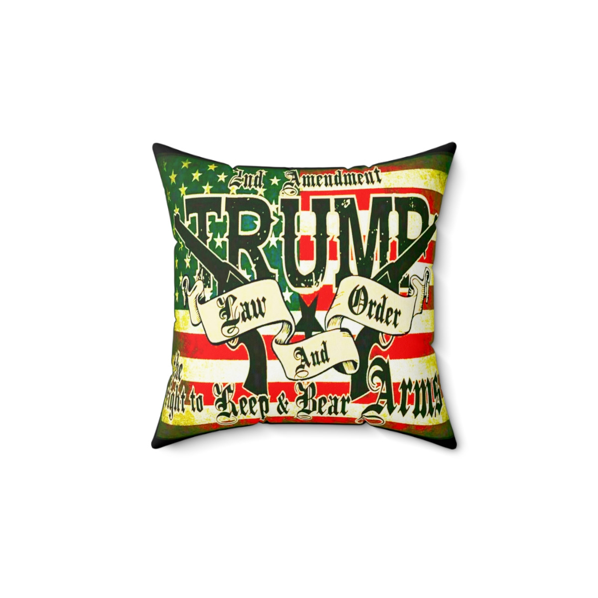 Trump 2024 Law and Order 2A  Pillow Spun Polyester Square Pillow