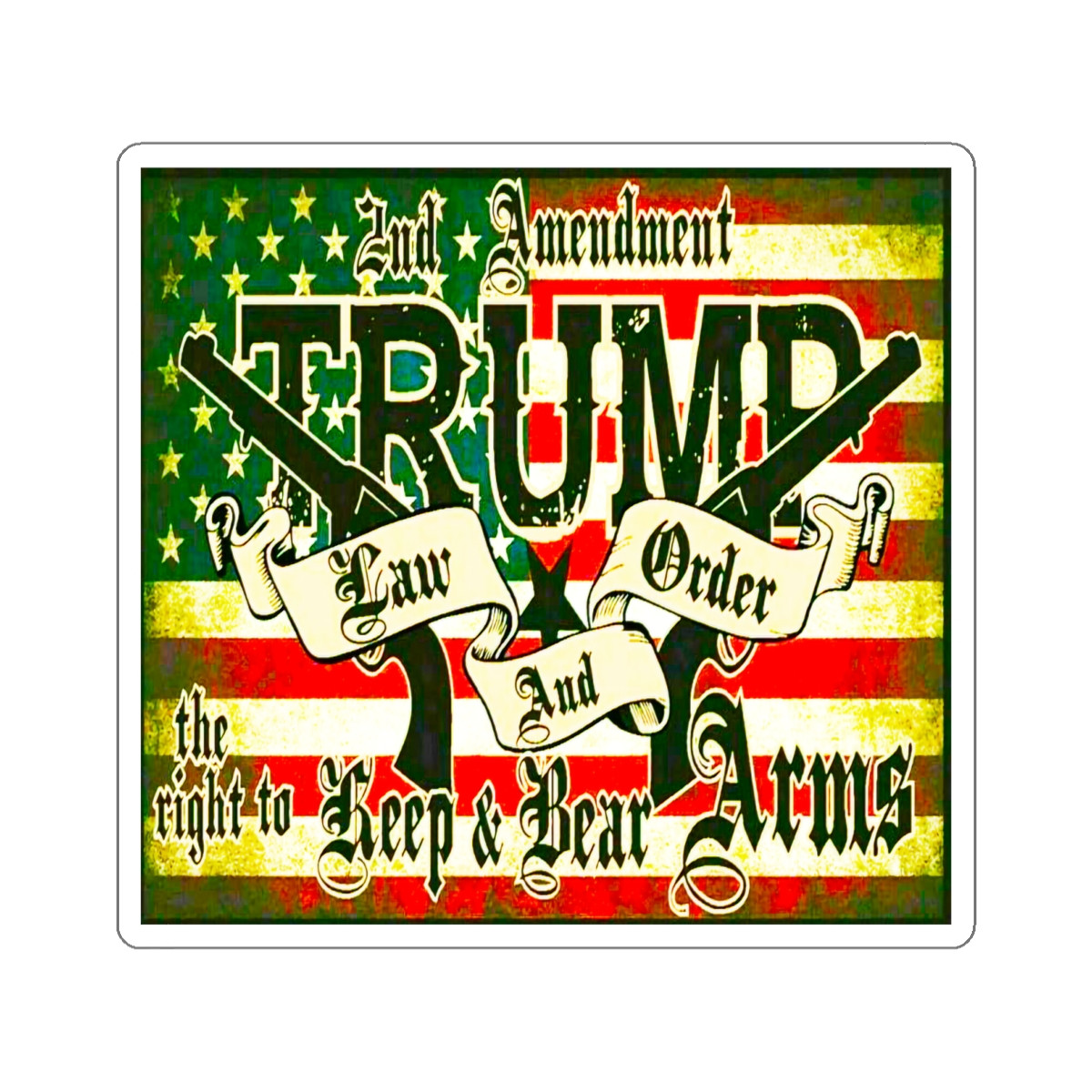 Trump 2024 Law and Order 2A  Kiss-Cut Stickers