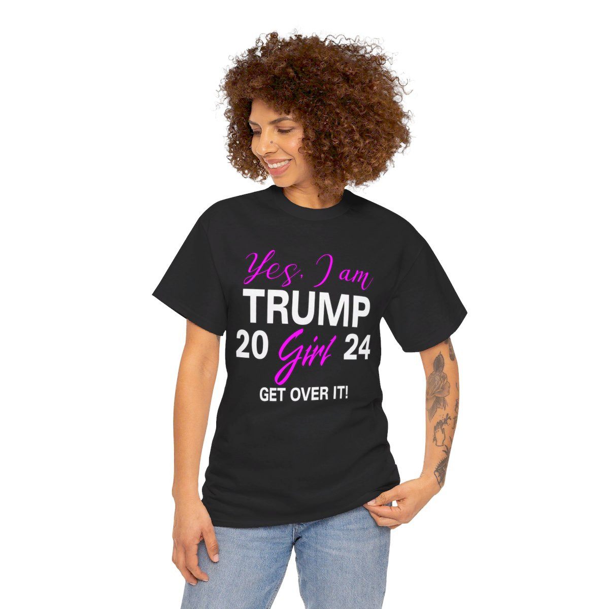 Yes, I'm a Trump Girl 2024 Get Over It 2 Unisex Heavy Cotton Tee