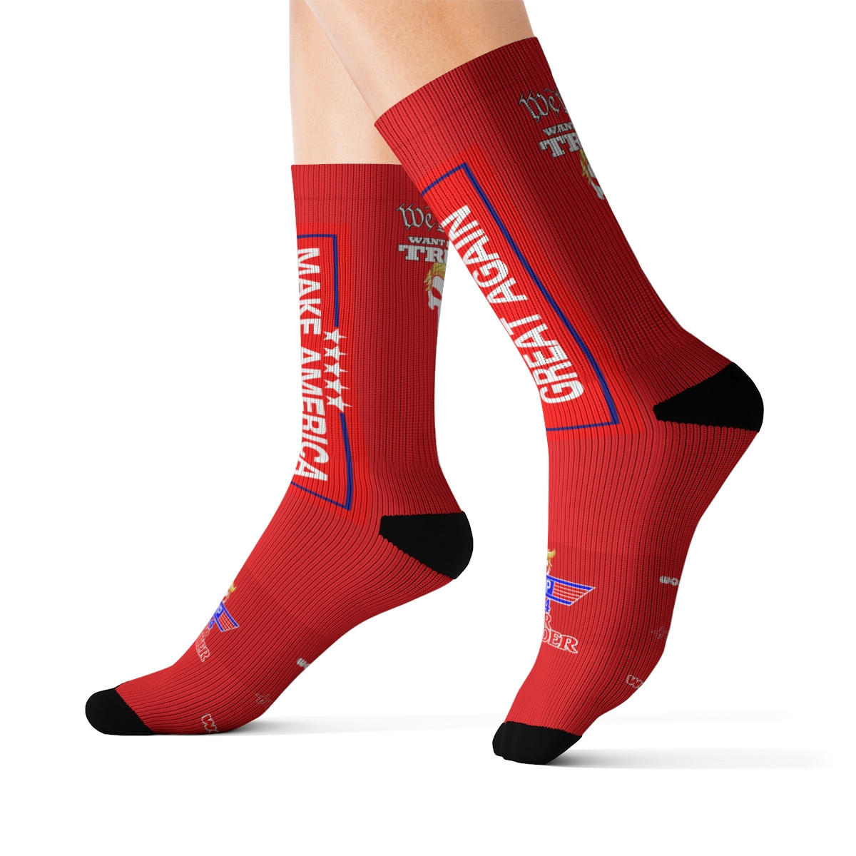 Trump 2024 Make America Great red Sublimation Socks