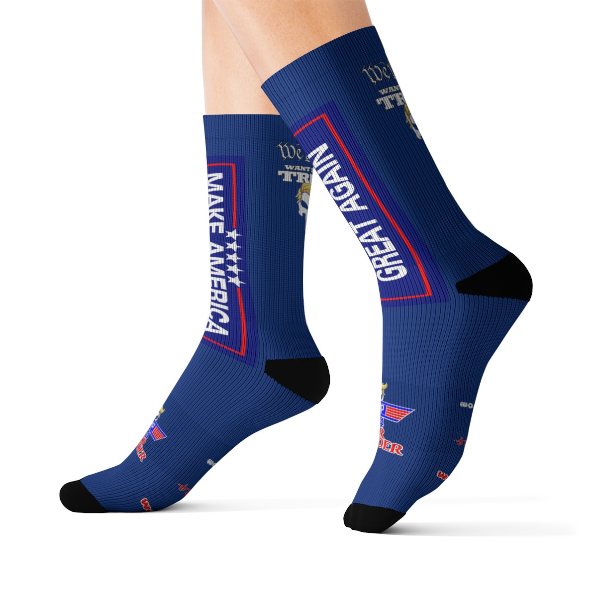 Trump 2024 Make America Great blue Sublimation Socks