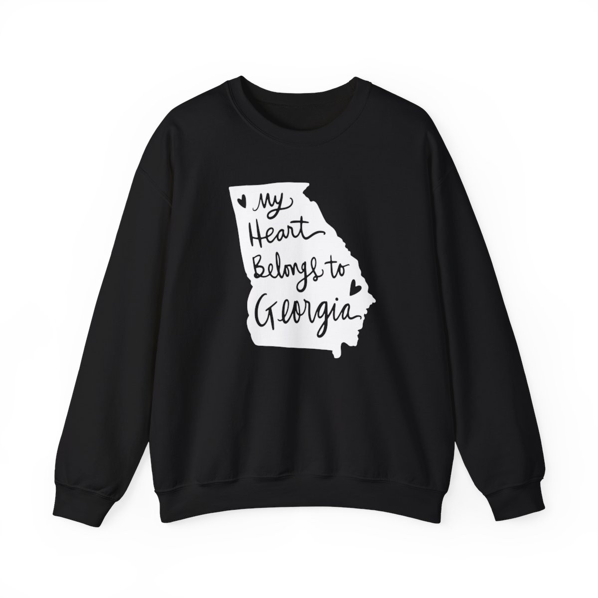 My Heart Belongs to Georgia Sweatshirt | White Print | Unisex Heavy Blend Crewneck Sweatshirt