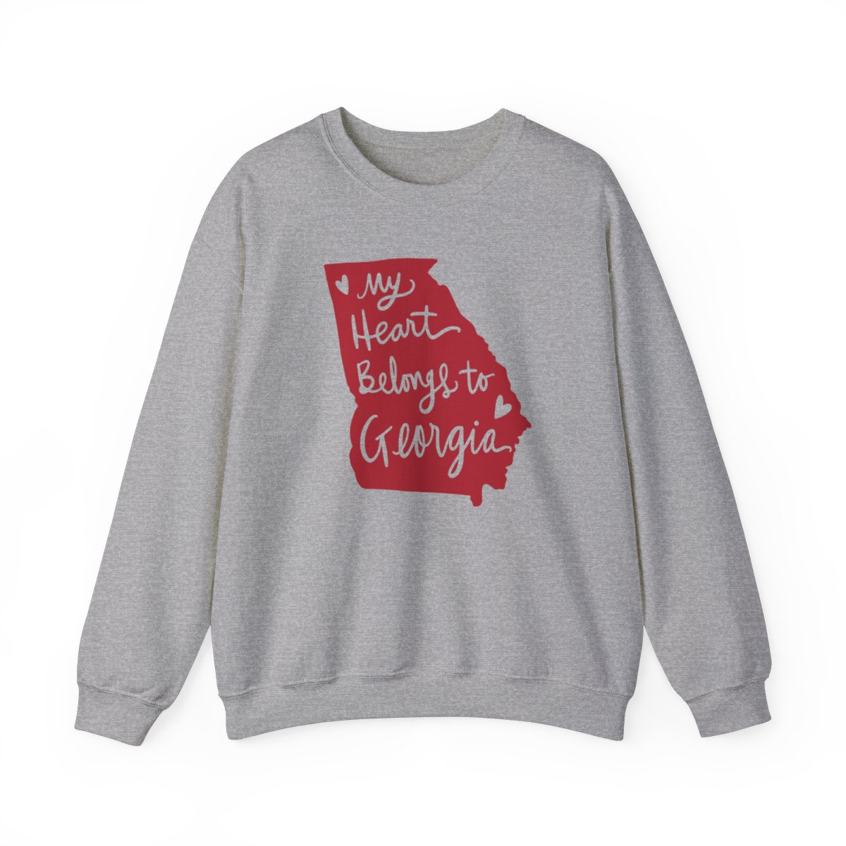 My Heart Belongs to Georgia Sweatshirt | Red Print | Unisex Heavy Blend Crewneck Sweatshirt