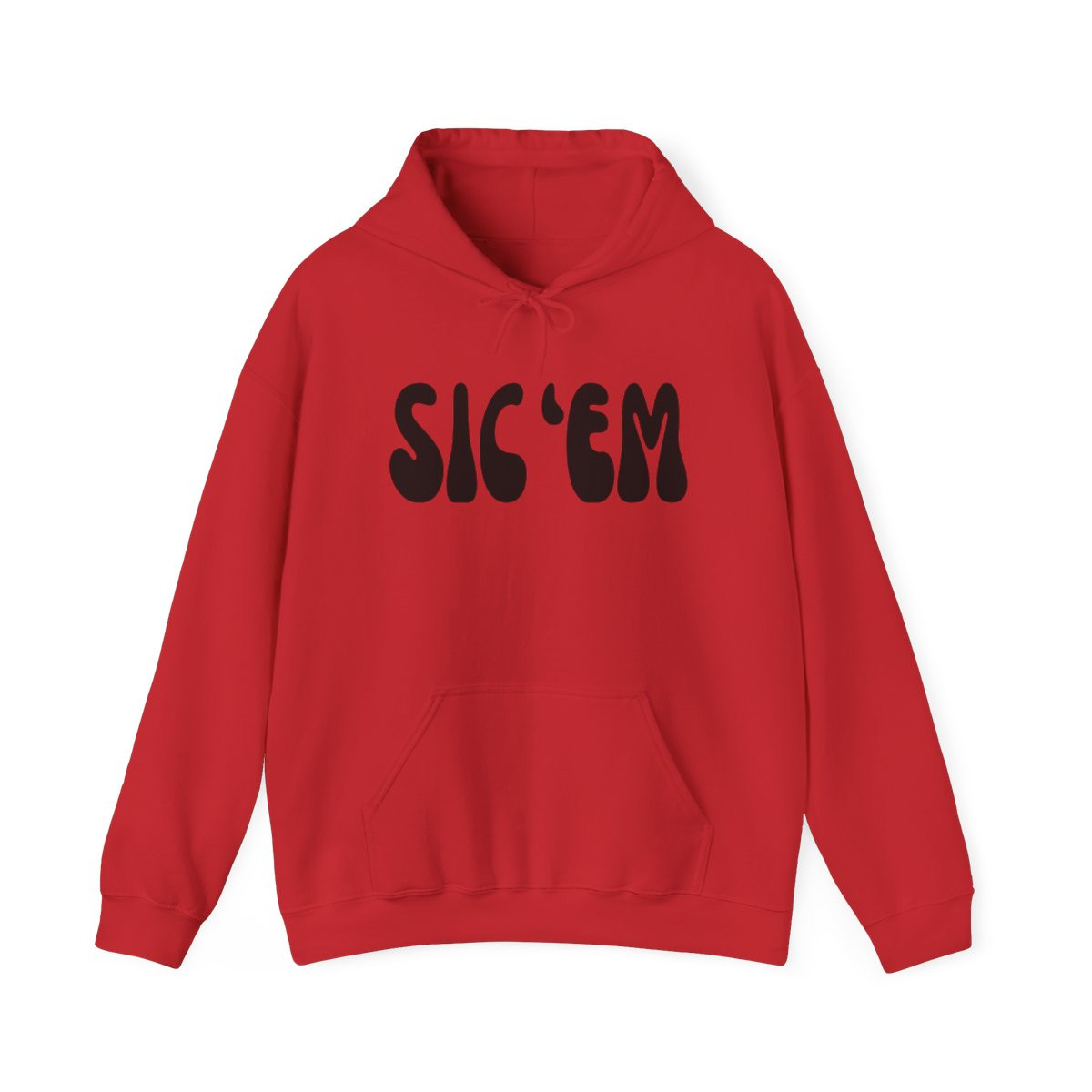 Sic 'Em Hoodie | Black Print | Unisex Heavy Blend Hooded Sweatshirt