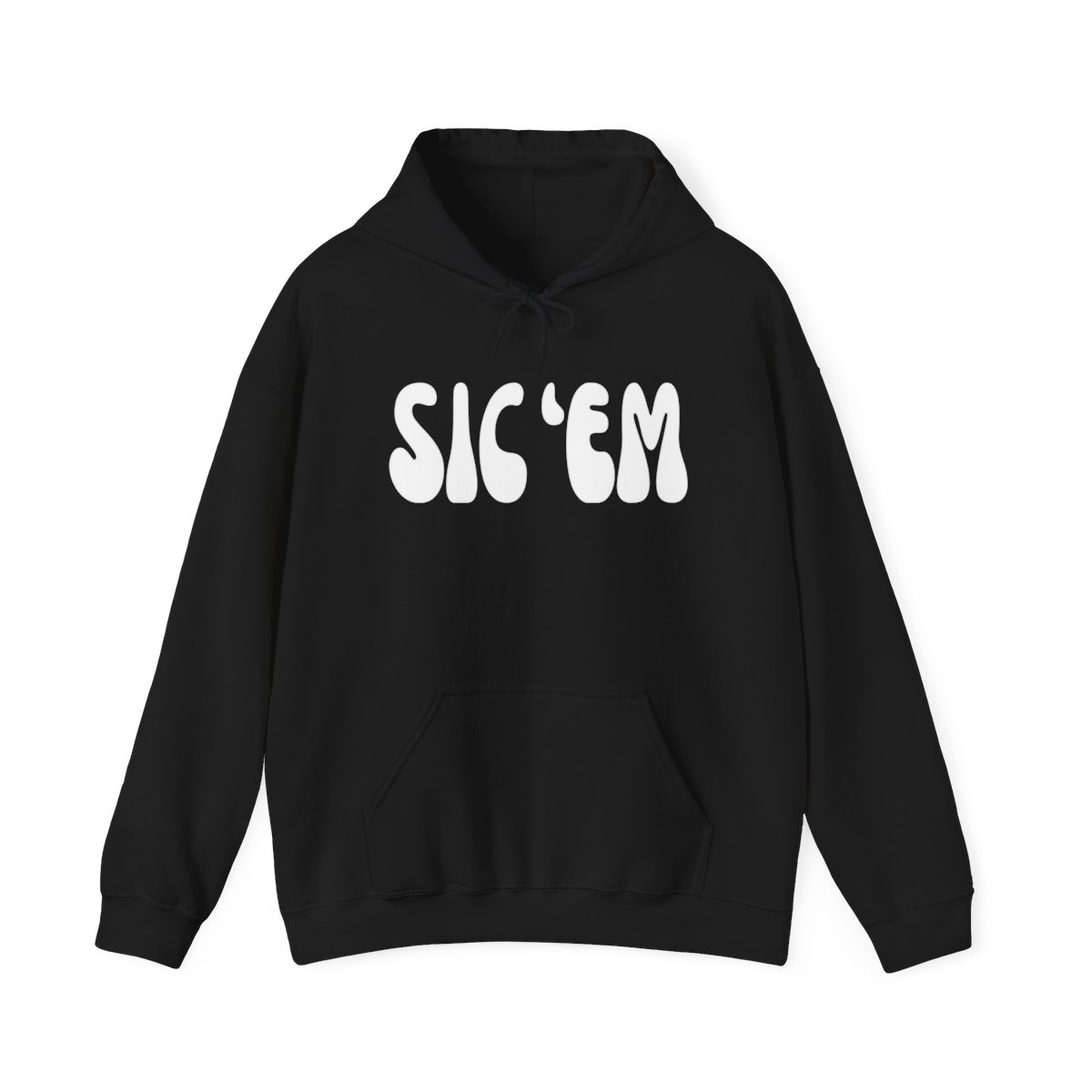 Sic 'Em Hoodie | White Print | Unisex Heavy Blend Hooded Sweatshirt