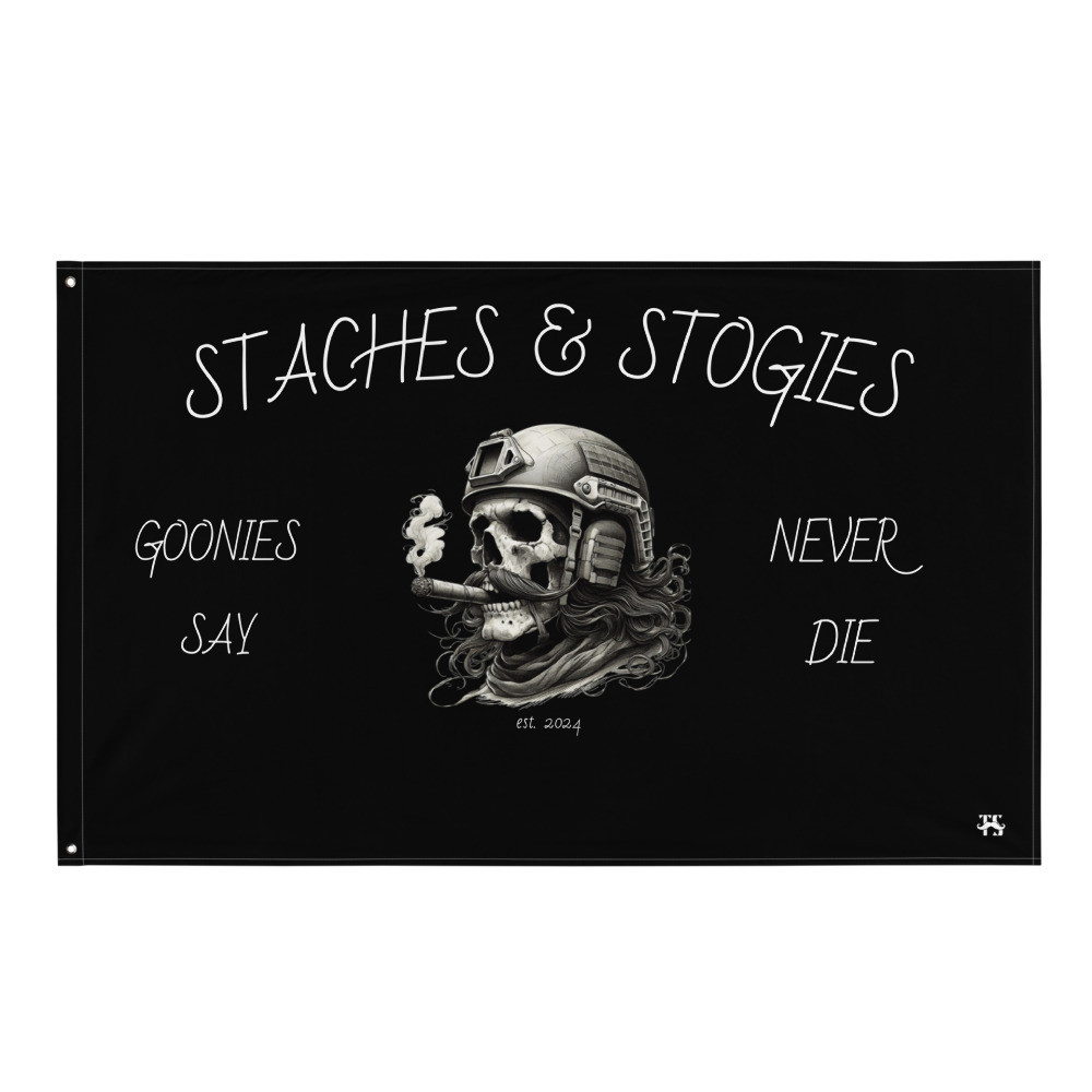 "Staches & Stogies" Flag