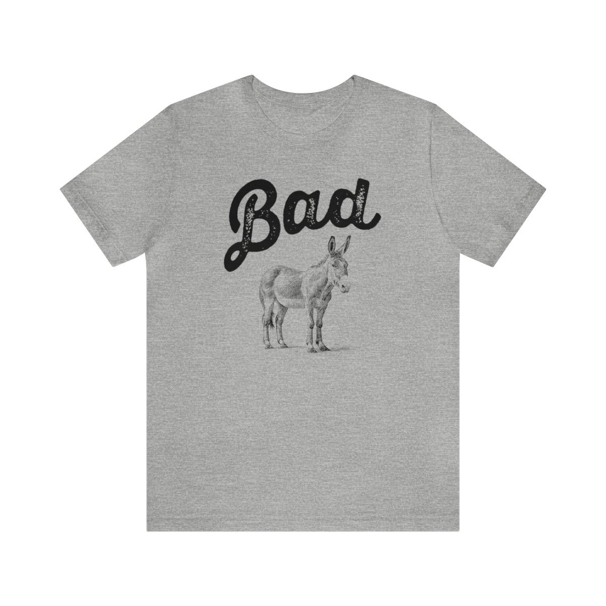 Bad Ass Donkey T-Shirt | Black Print | Unisex Short Sleeve Tee