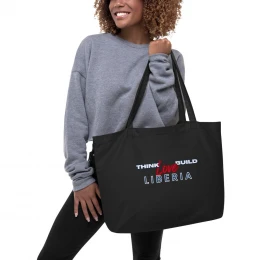 Think Love Build Liberia Typography Large organic tote bag