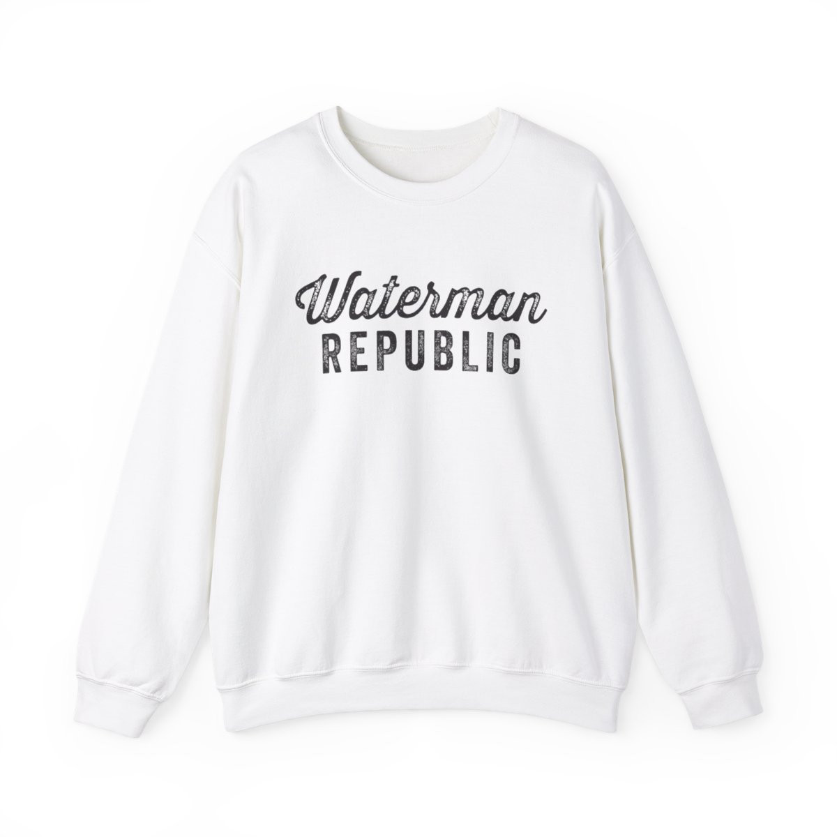 Waterman Republic Sweatshirt | Black Print | Unisex Heavy Blend Crewneck Sweatshirt