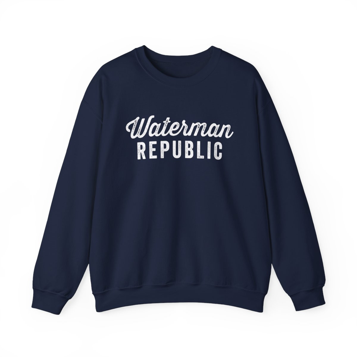 Waterman Republic Sweatshirt | White Print | Unisex Heavy Blend Crewneck Sweatshirt