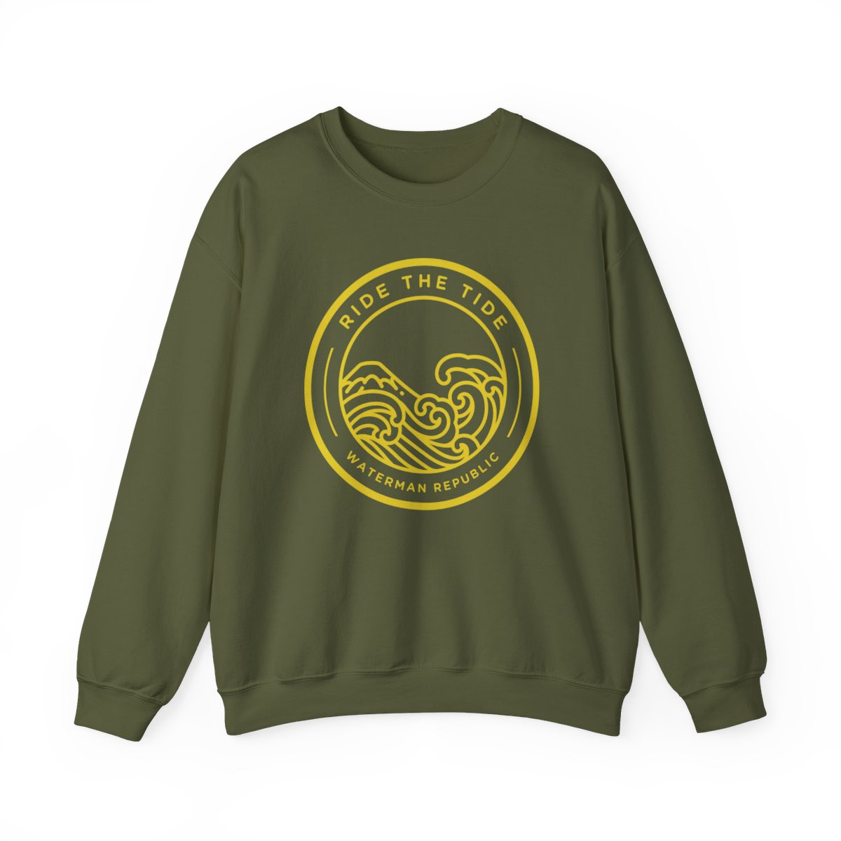 Ride The Tide Sweatshirt | Yellow Print | Unisex Heavy Blend Crewneck Sweatshirt