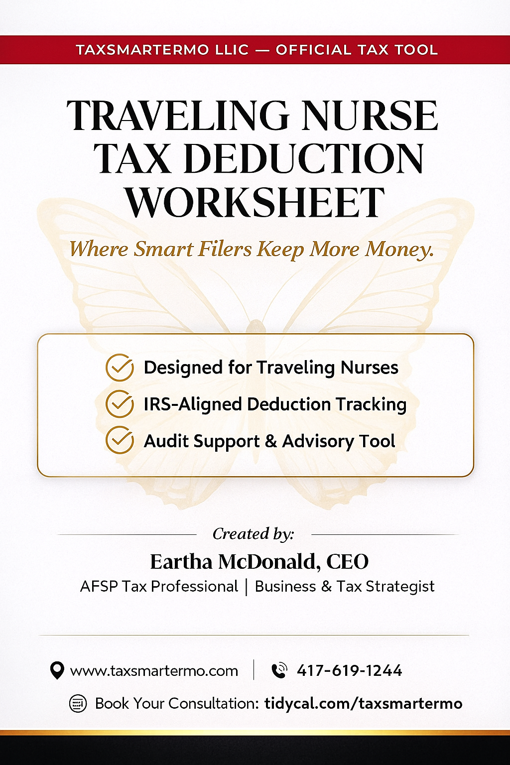 Traveling Nurse Tax Deduction Worksheet