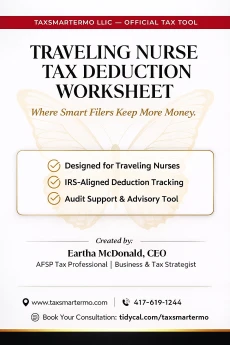 Traveling Nurse Tax Deduction Worksheet