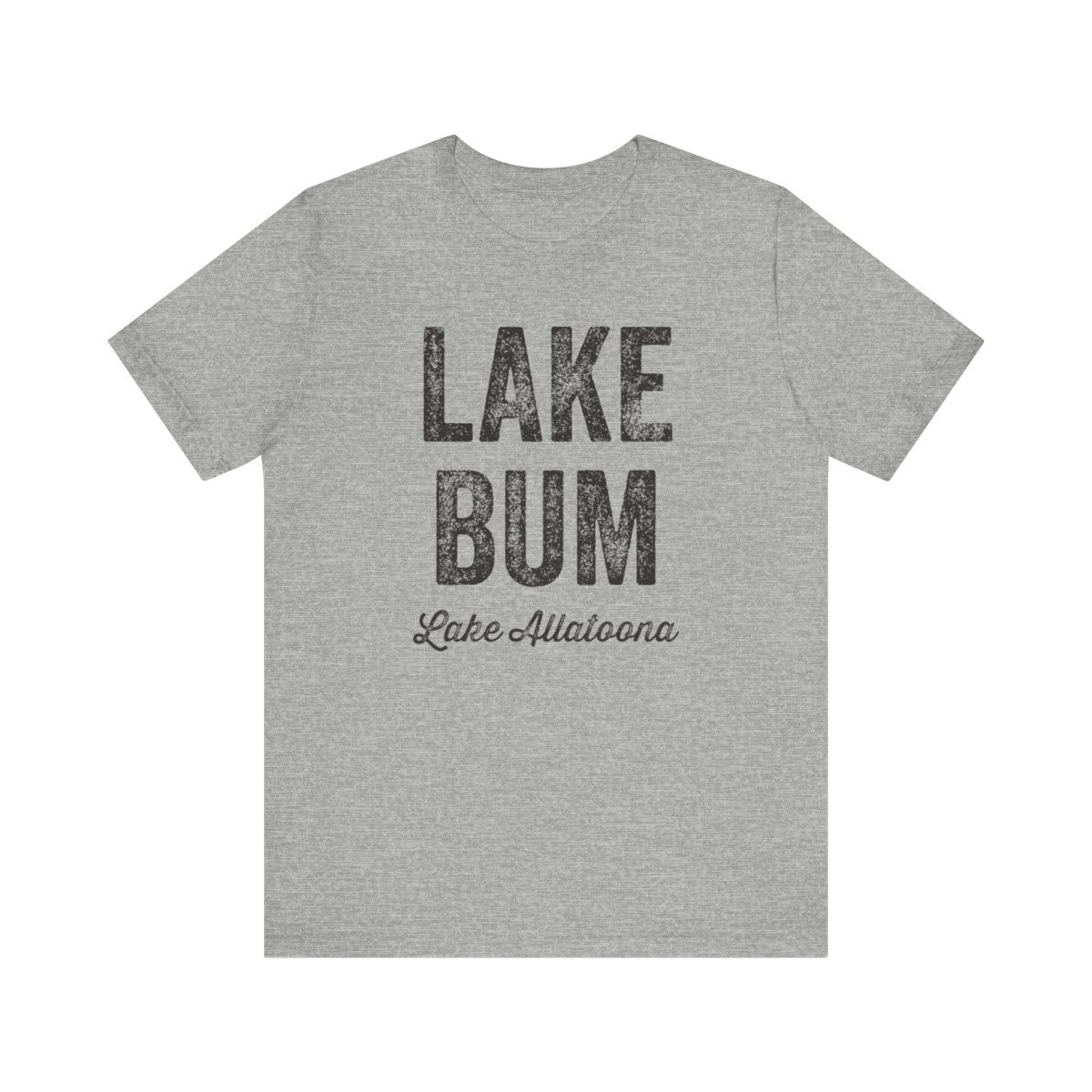 Lake Bum Lake Allatoona T-Shirt | Rough Black Print | Unisex Short Sleeve Tee