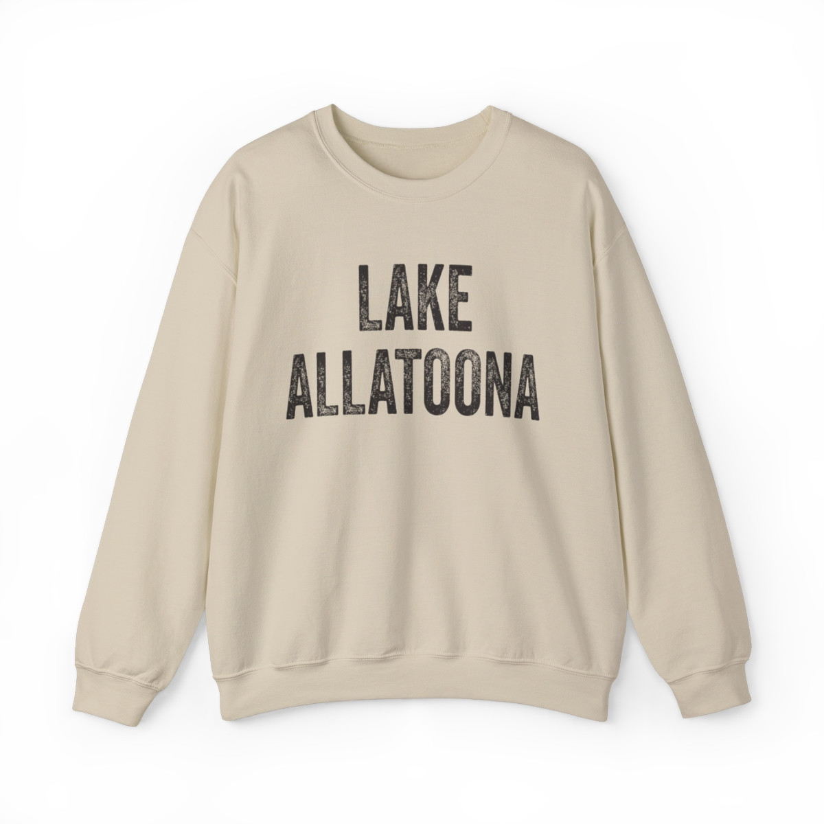 Lake Allatoona Sweatshirt | Black Distressed Print | Unisex Heavy Blend Crewneck Sweatshirt