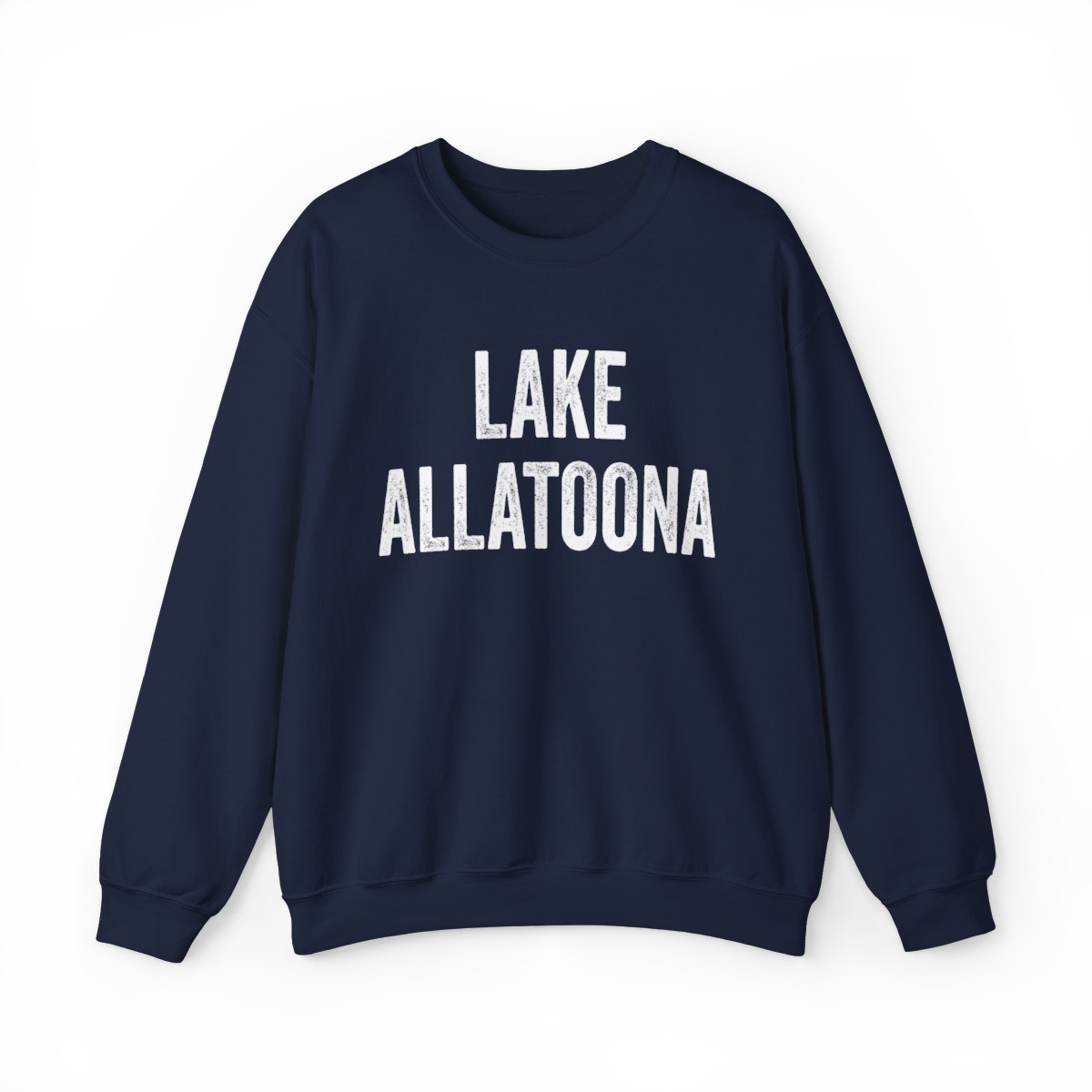 Lake Allatoona Sweatshirt | White Distressed Print | Unisex Heavy Blend Crewneck Sweatshirt