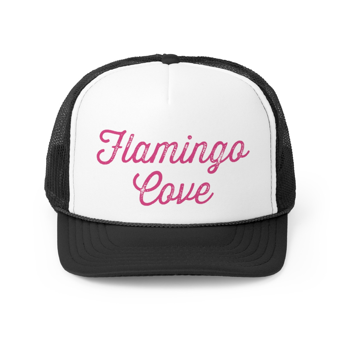 Flamingo Cove Trucker Hat | Lake Allatoona Cap | Allatoona Lake Hat | Pink Distressed Print | Trucker Cap