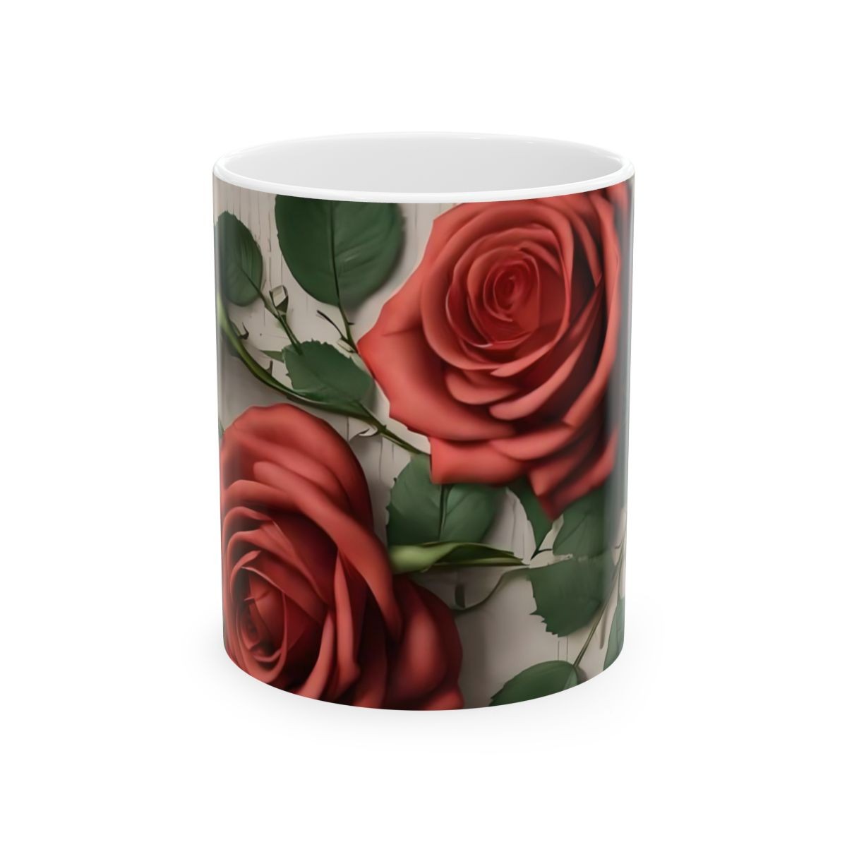 Elegant Flower Design Mug, Artistic Floral Mug, 11oz 15 oz white floral art elegant mug tea mug coffee mug floral mug unique gift