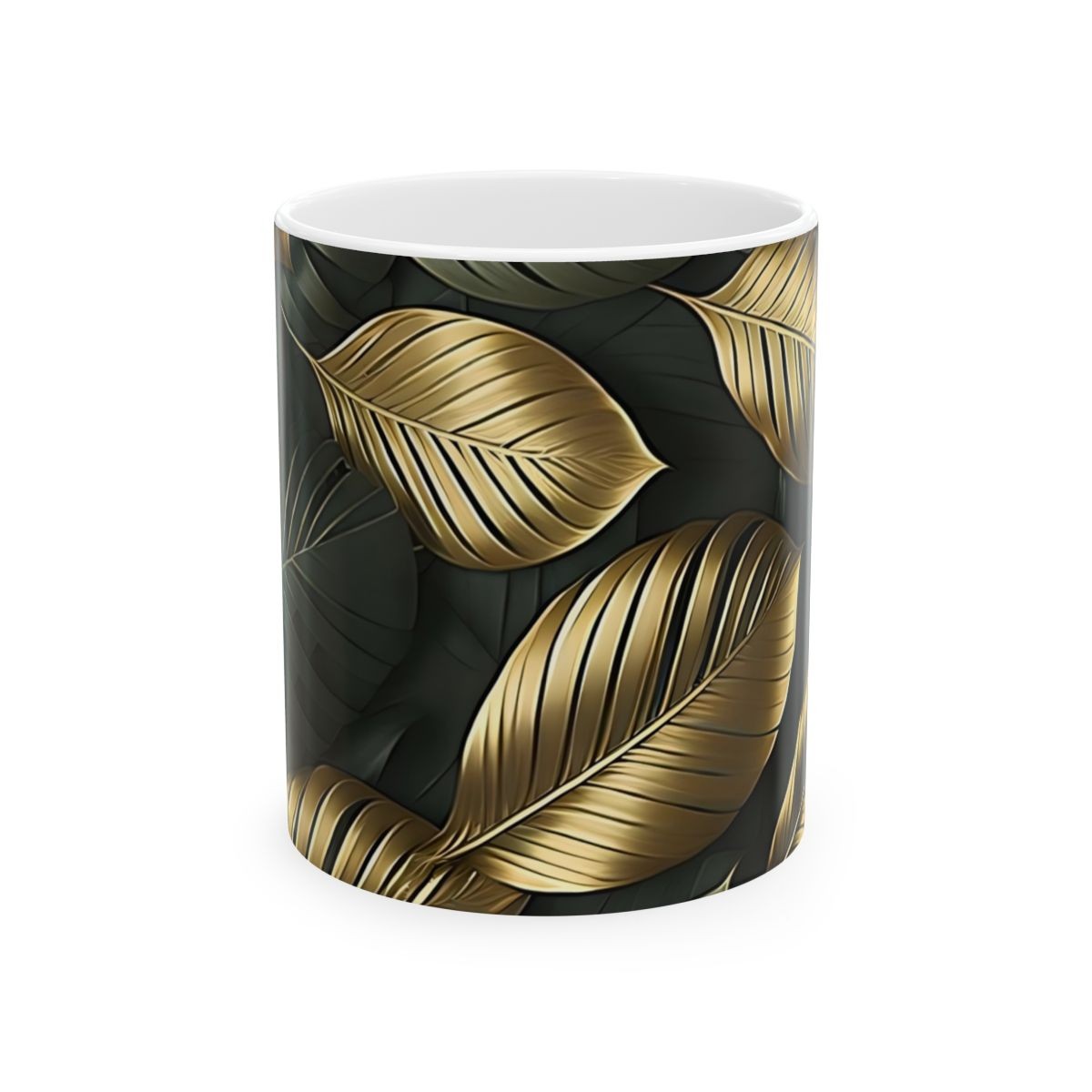 Elegant Flower Design Mug, Artistic Floral Mug, 11oz 15 oz white floral mug unique gift floral decor tea lover gift tea mug floral art