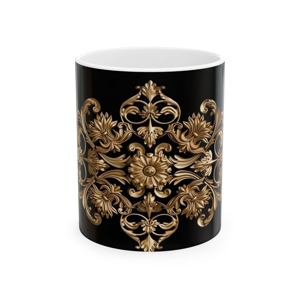 Elegant Flower Design Mug, Artistic Floral Mug, 11oz 15 oz white floral mug gift for her elegant mug tea lover gift flower lover