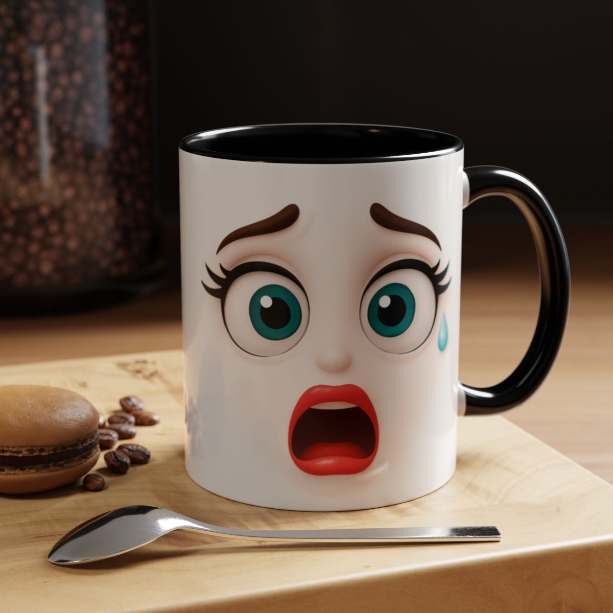 Expression Cartoon Face Mug unique gift unique mug cartoon mug funny mug moody mug coworker gift grumpy expression whimsical mug face mug