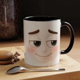 Expression Cartoon Face Mug cartoon face mug expressive eyes desk accessory gift for grump humor mug fun gift idea whimsical mug novelty mug
