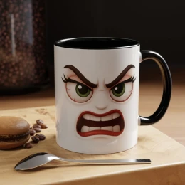 Expression Cartoon Face Mug gift for grump novelty mug quirky mug expressive eyes fun gift idea unique mug gift for friend face mug
