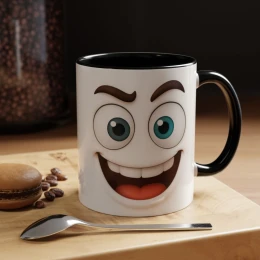 Expression Cartoon Face Mug expressive eyes office mug quirky mug gift for friend whimsical mug coworker gift colorful mug cartoon mug