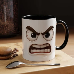 Expression Cartoon Face Mug gift for grump expressive eyes funny coffee mug colorful mug unique mug expression mug tea mug gift idea