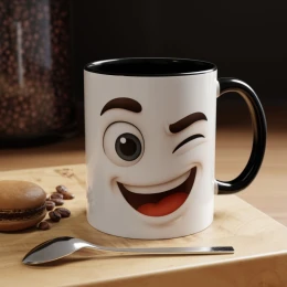 Expression Cartoon Face Mug unique mug whimsical mug gift for friend expressive eyes gift idea face mug novelty mug novelty mug gift