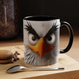 Cartoon Eagle Mug Funny Eagle Mug animal mug animal mug bald eagle art gift for birders gift idea funny mug home decor mug bird mug