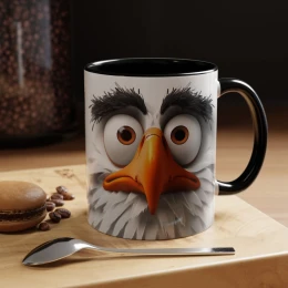 Cartoon Eagle Mug Funny Eagle Mug novelty mug avian art animal mug eagle mug bald eagle art American eagle funny mug gift idea unique mug