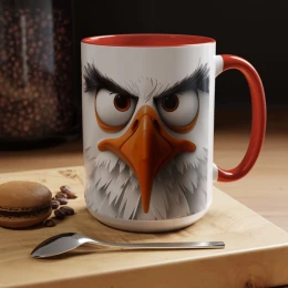Cartoon Eagle Mug Funny Eagle Mug cartoon eagle tea cup animal mug American eagle avian art fierce design bald eagle art bird mug