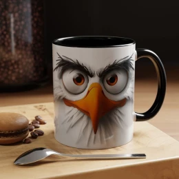 Cartoon Eagle Mug Funny Eagle Mug American eagle animal mug gift idea custom mug office mug avian art bald eagle bird mug unique gift idea