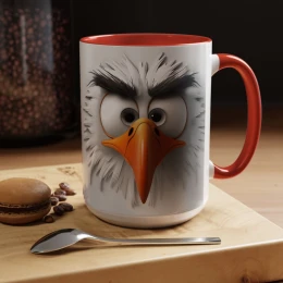 Cartoon Eagle Mug Funny Eagle Mug nature lovers gift unique gift idea American eagle bird lover gift bald eagle art cartoon eagle animal mug