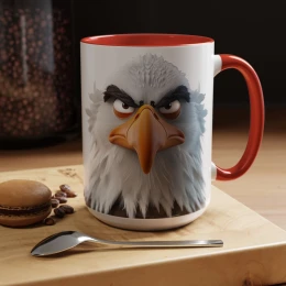 Cartoon Eagle Mug Funny Eagle Mug gift idea fierce design cartoon eagle novelty mug bald eagle bird mug bird mug coffee mug gift for birders