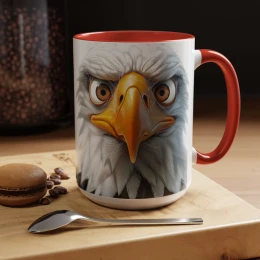 Cartoon Eagle Mug Funny Eagle Mug coffee mug custom mug animal mug office mug fierce design unique gift idea bald eagle art eagle mug