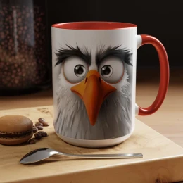 Cartoon Eagle Mug Funny Eagle Mug gift idea bird lover gift novelty mug gift for birders unique mug avian art bald eagle art funny mug