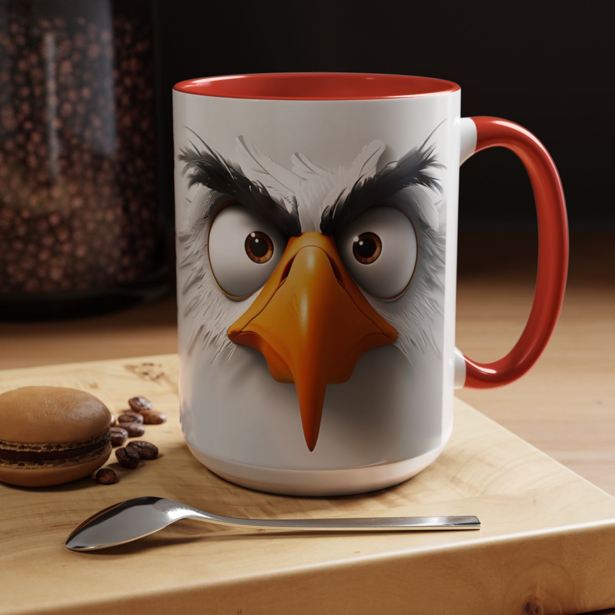 Cartoon Eagle Mug Funny Eagle Mug custom mug coffee mug avian art bird mug fierce design bald eagle bird lover gift tea cup novelty mug